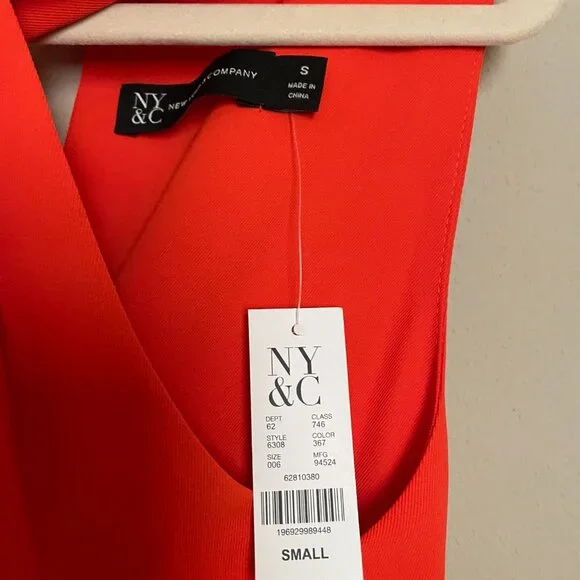 New York & Company, S,  Regular/Tall Orange, Flair Leg, Jumpsuit, NEW with tags! - Picture 9 of 16